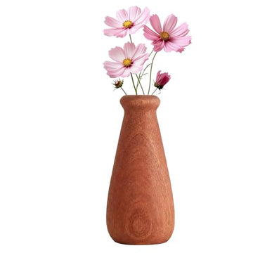 Wooden Decorative Vase with Artificial Flowers