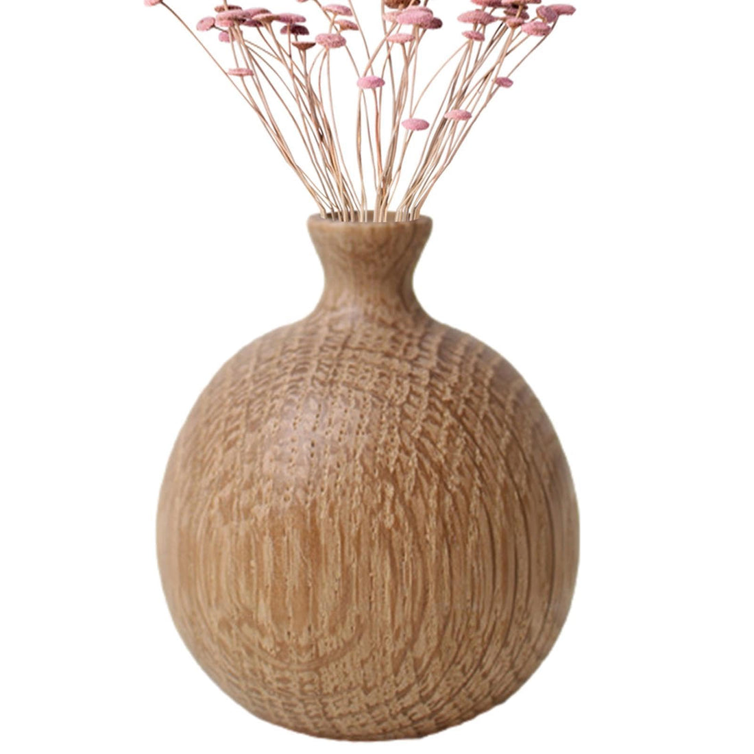 Textured Wood Effect Vase – Natural Brown